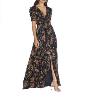 Shoshanna Midnight Concetta Floral Maxi- Size 8